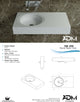 ADM Rectangular Countertop Sink, White, 32", Matte White