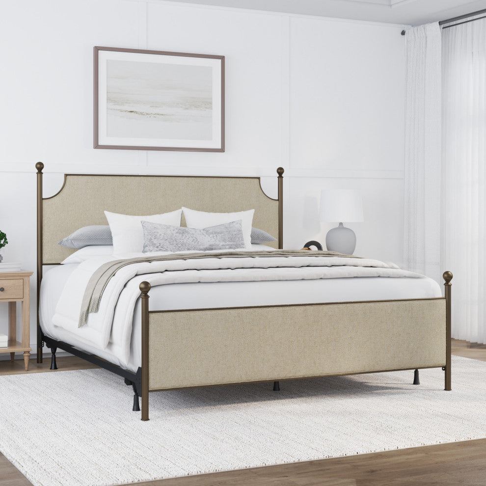 McArthur Metal and Upholstered Bed, Bronze, King