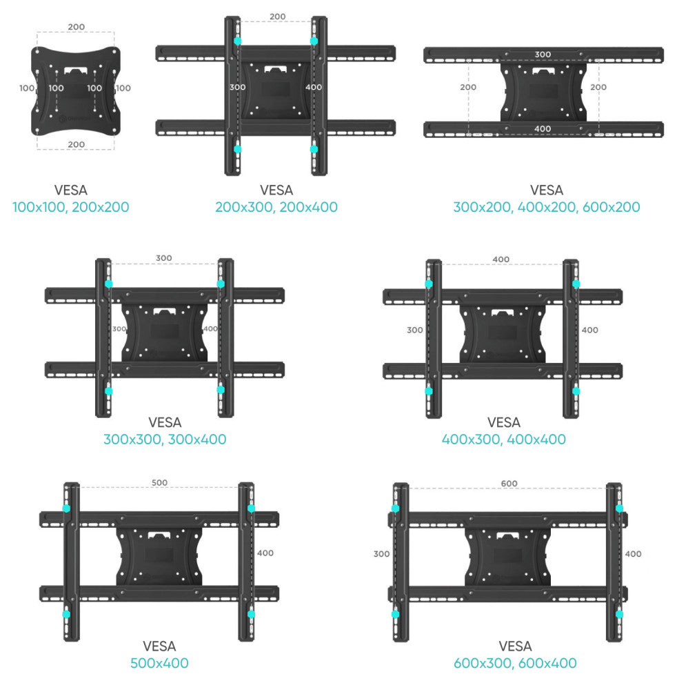 ONKRON TV Wall Mount with Swivel and Tilt for Most 40-60 Inch TV up to 150 lbs
