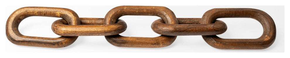 Alix 29Lx5W Brown Wooden Hand-Made 5 Link Chain