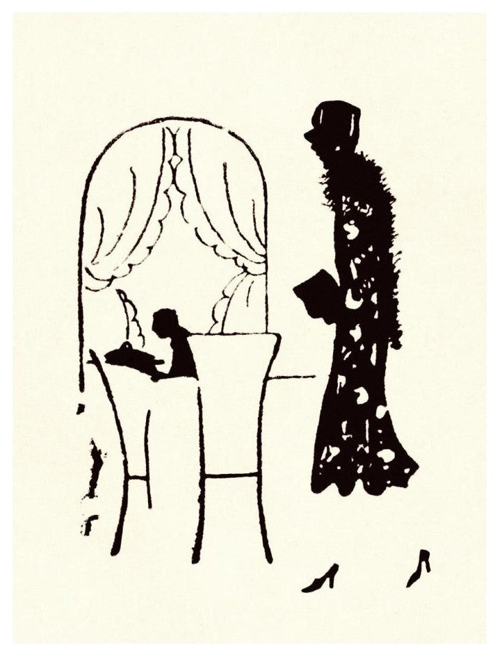 "Dressed Woman Walks Into a Restaurant" Paper Print by Maxfield Parrish, 20"x26"