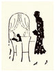 "Dressed Woman Walks Into a Restaurant" Paper Print by Maxfield Parrish, 20"x26"
