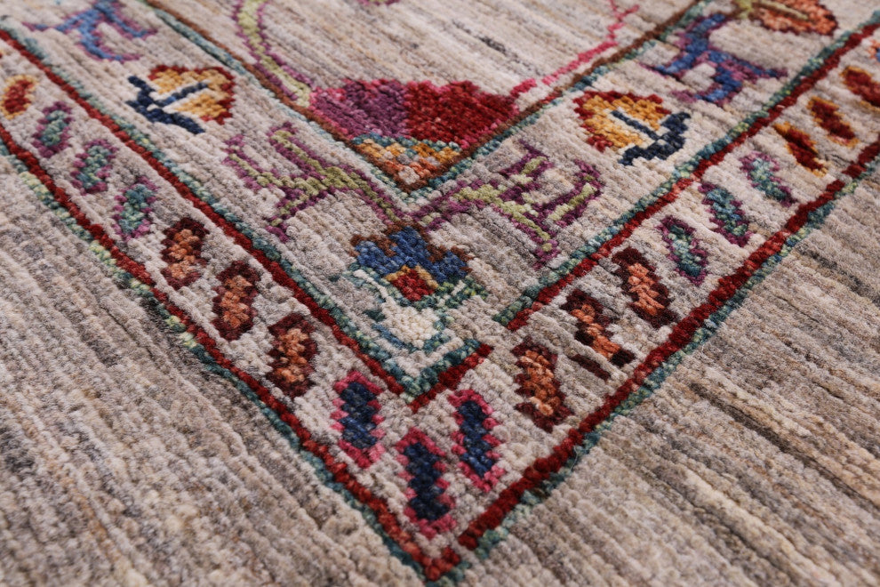 5' 7" X 7' 9" Hand-Knotted Persian Tabriz Wool Rug Q9889