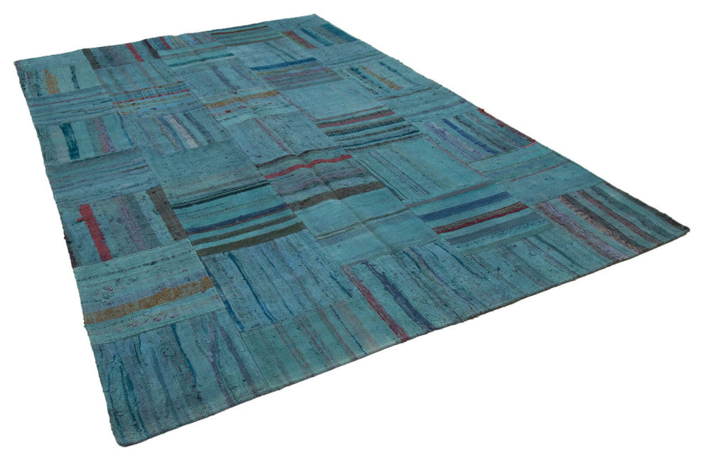 Rug N Carpet - Handmade Anatolian 6' 8'' x 10' 1'' Unique Patchwork Kilim Rug