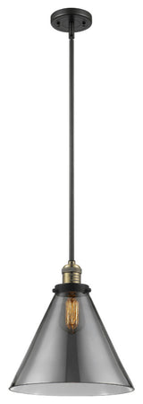1-Light X-Large Cone 12" Pendant, Black Antique Brass, Glass: Smoked