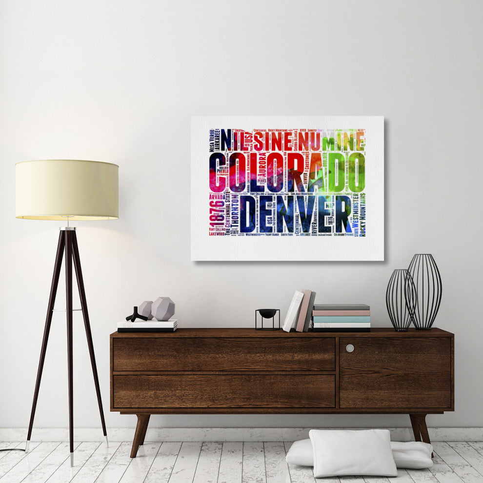 "Denver Watercolor Word Cloud" Fine Art Print
