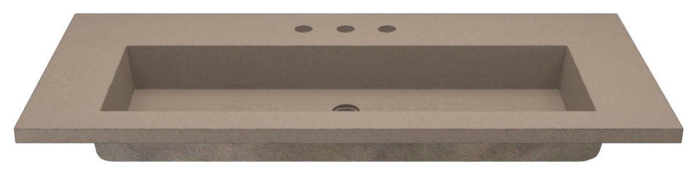 48" Capistrano Vanity Top with Integral Sink, Earth, 8" Widespread Faucet Holes