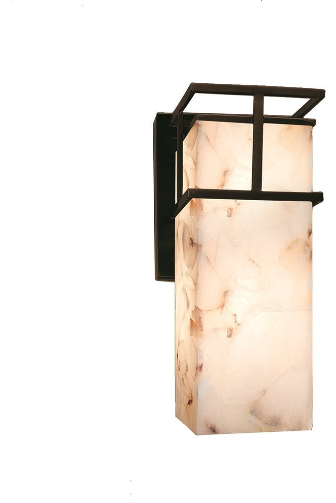 Justice Designs Alabaster Rocks Structure 1-LT Wall Sconce-Outdoor - Dark Bronze