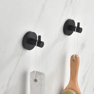 Circular Bathroom Towel & Robe Hook 3 Count, Matte Black