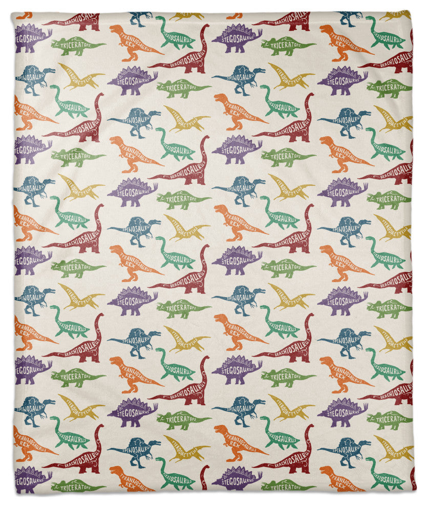 Dinosaur Pattern 50x60 Coral Fleece Blanket