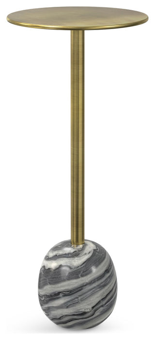 Melene Side Table, Gold/Grey