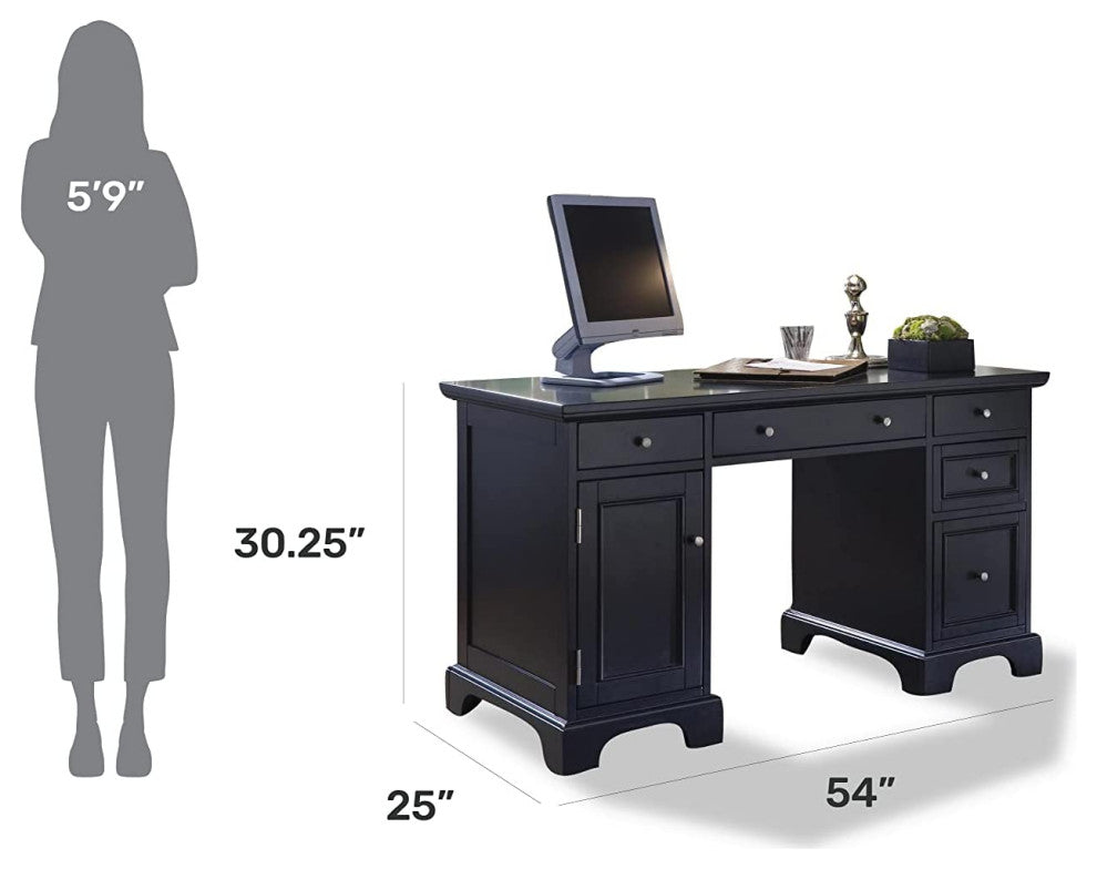 Classic Desk, Rectangular Top With Pull Out Keyboard Tray & Plenty Storage Space