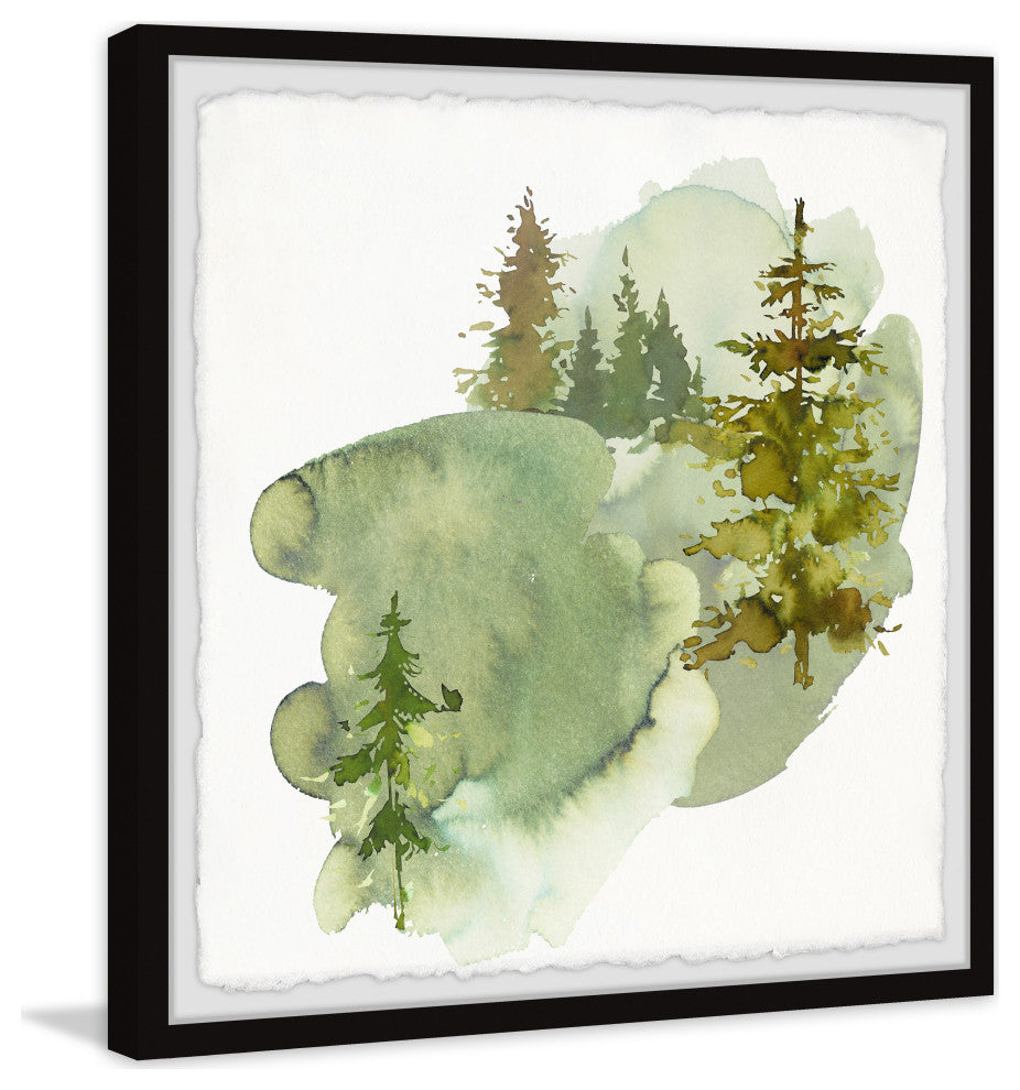 "Green Winter" Framed Painting Print, 18x18
