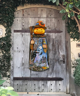 Halloween Scare Craw Pumpkin Head Door Hanger