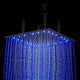 BathSelect 24" Matte Black Square Color Changing LED Rain Shower Head