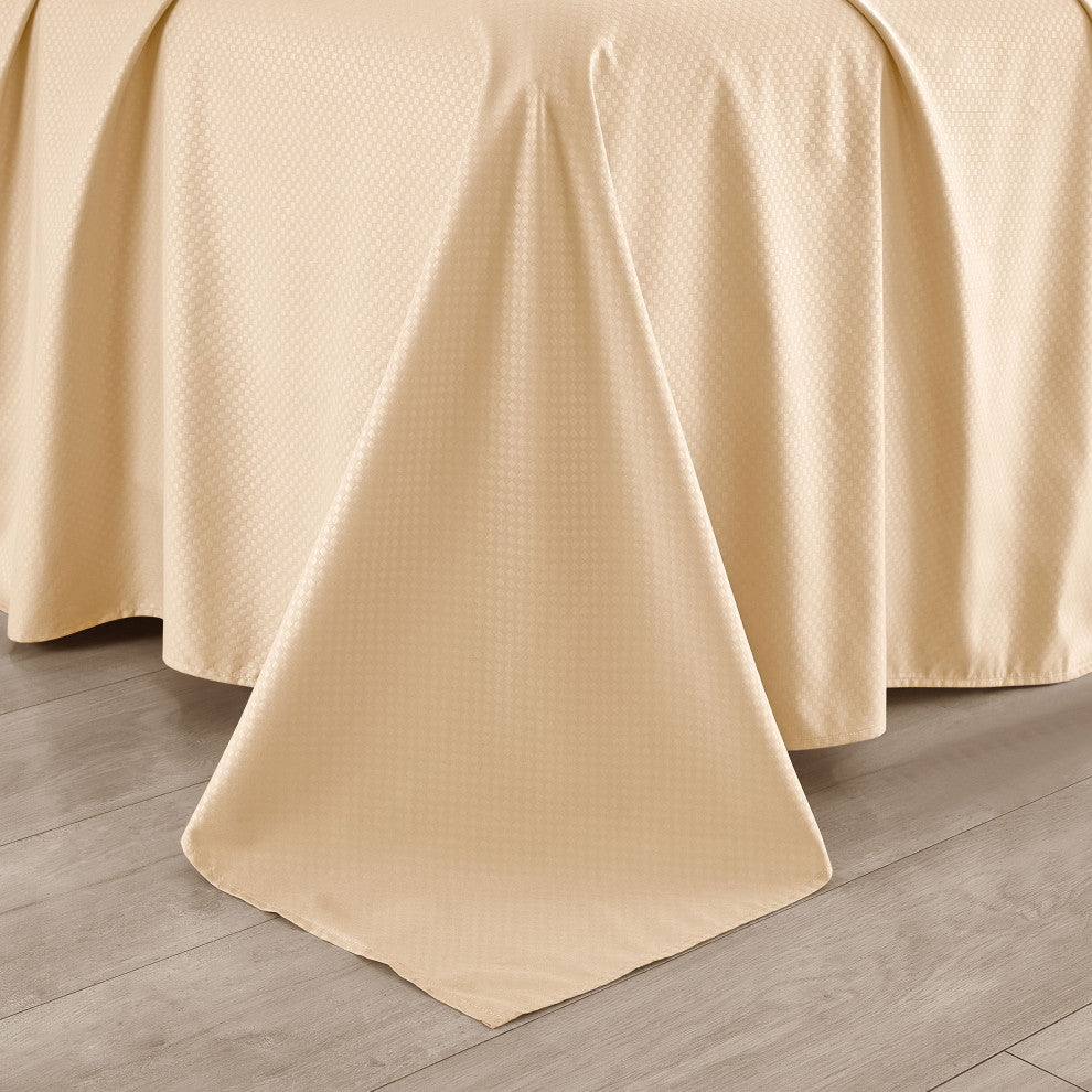 Tobol 6 Piece Embossed Sheet Set, Beige, Twin