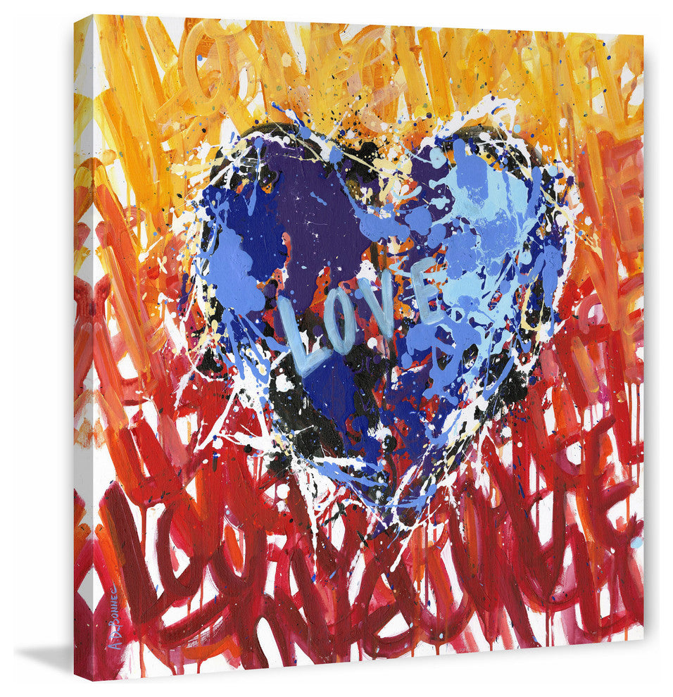 "Messy Love" Painting Print on Wrapped Canvas, 32x32