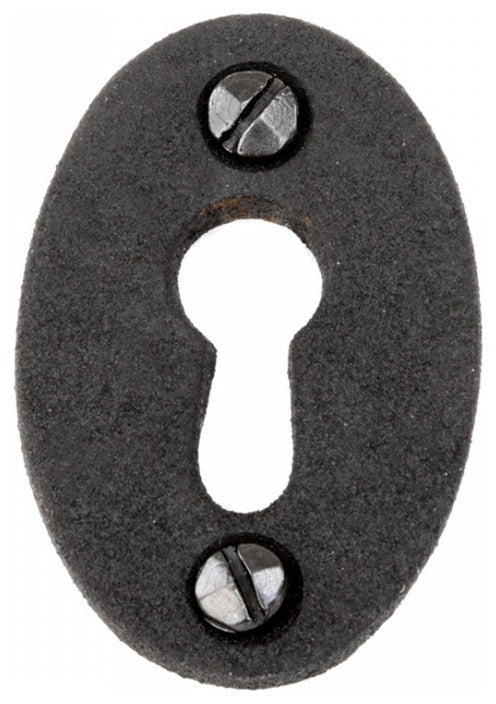 Renovators Supply Black Keyhole Escutcheon 1.75"Wrought Iron Keyhole Cover Plate