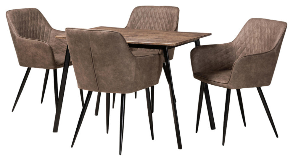 Chae Transitional 5-Piece Dining Set, Black