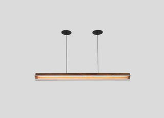 Nubis Linear Pendant, Walnut, Black Canopy, Split Canopy, Integrated LED, 2700k