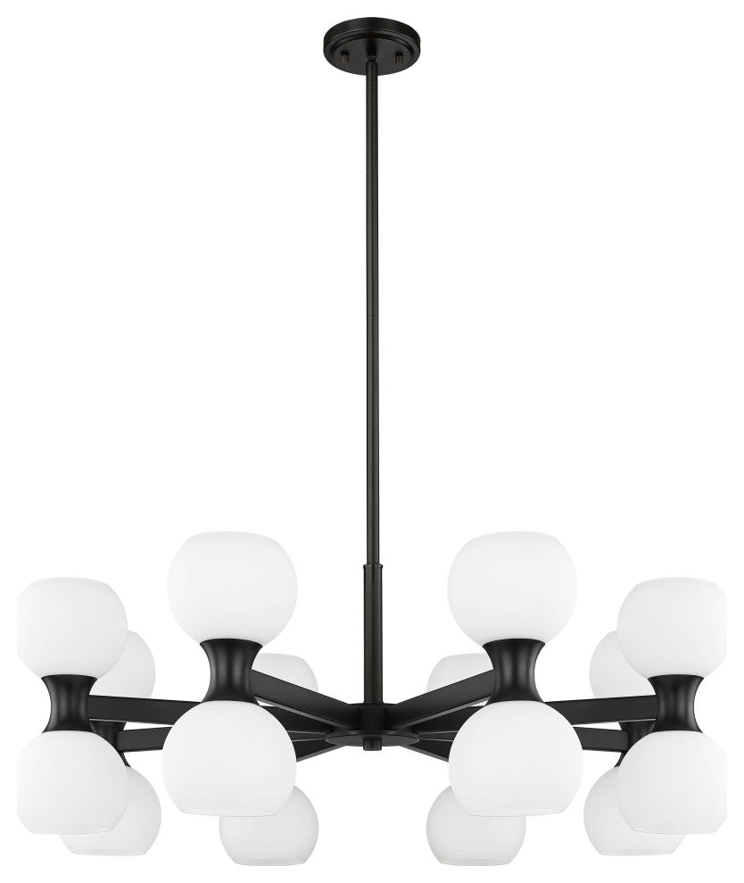 Z-LITE 16-Light Chandelier, Matte Black