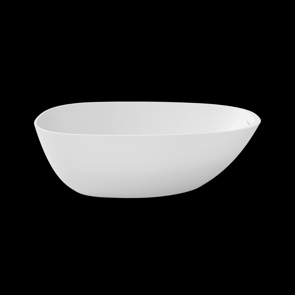 Perlato Mandia 67" Eco-Lapistone Freestanding Soaker Tub, White