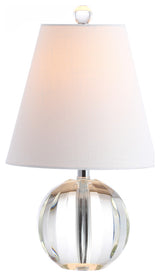 Goddard 16" Crystal Ball and Metal LED Table Lamp, Clear