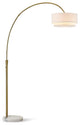 Elan Arch Floor Lamp, Antique Brass/White