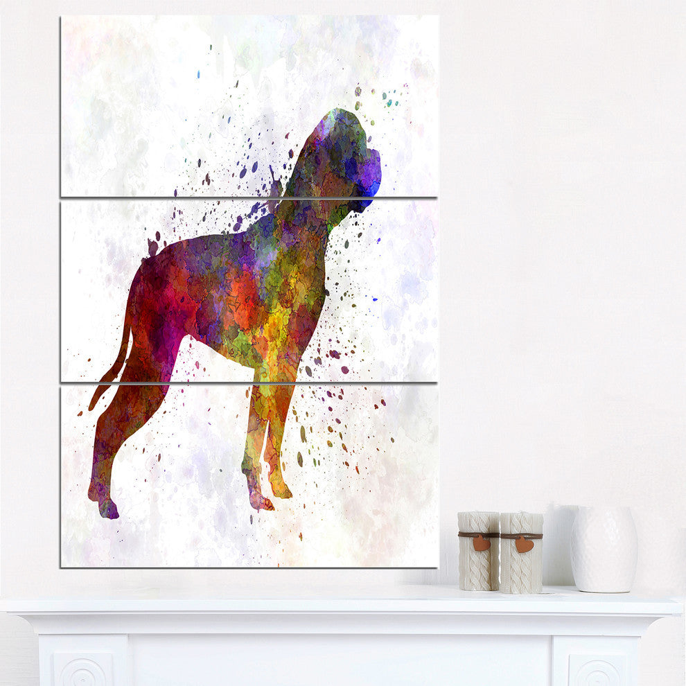 "American Bulldog" Glossy Metal Wall Art, 3 Panels, 28"x36"