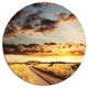 Cloudy African Prairie With Pathway, Landscape Round Metal Artwork, 11"