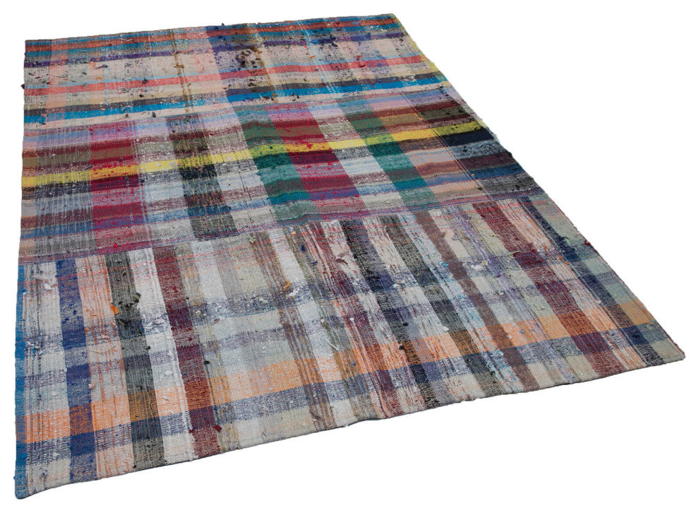Rug N Carpet - Handmade Anatolian 5' 7'' x 7' 3'' Rustic Patchwork Kilim Rug