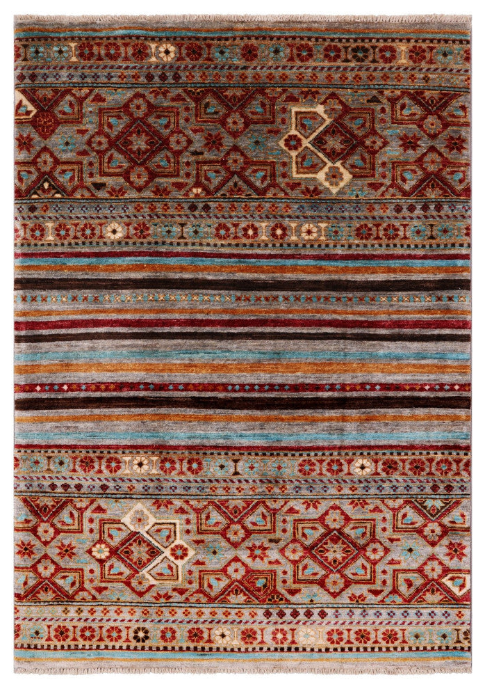 3' 4" X 4' 9" Khorjin Super Kazak Hand Knotted Rug Q5455