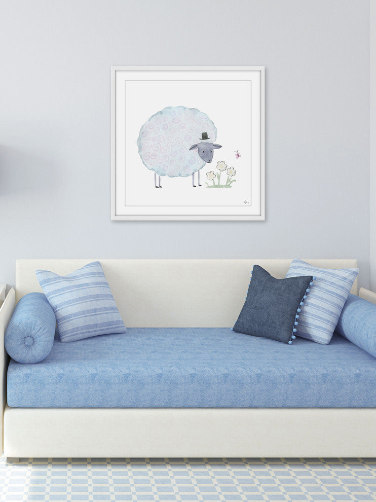 "Noble Sheep" Framed Painting Print, 24"x24"