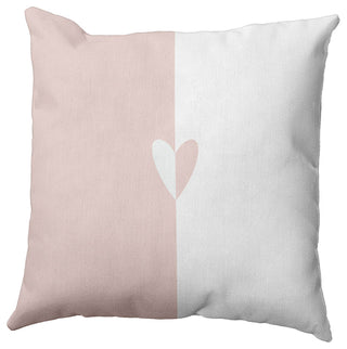Modern Heart Decorative Throw Pillow, Pale Pink, 18"x18"