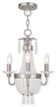 Livex Valentina 3 Light 15" Crystal Chandelier, Brushed Nickel