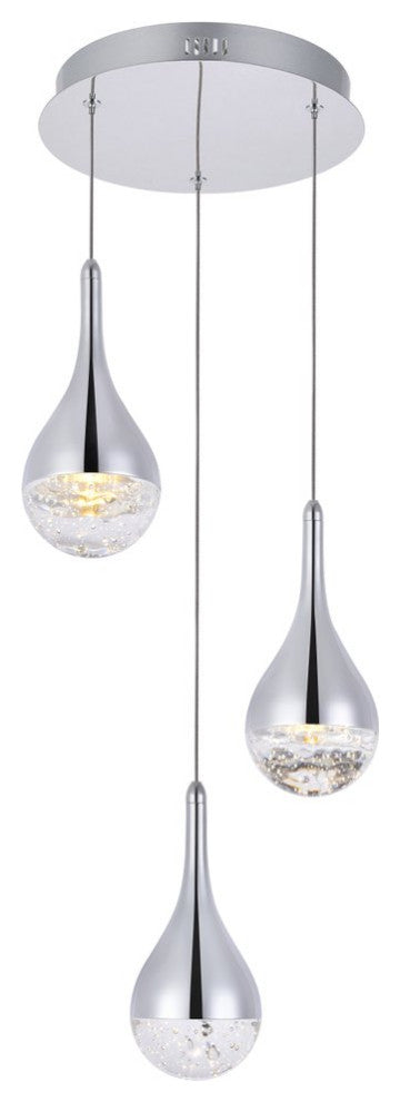 Contemporary Chrome 3-Light Chandelier