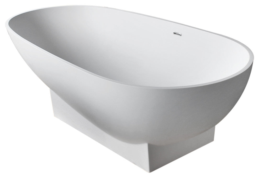 Ancona 37 x 72 Artificial Stone Soaker Freestanding Bathtub with