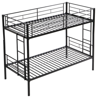 Gewnee Bunk Bed Twin Over Twin Size with 2 Ladders and Full-Length Guardrail