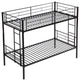 Gewnee Bunk Bed Twin Over Twin Size with 2 Ladders and Full-Length Guardrail