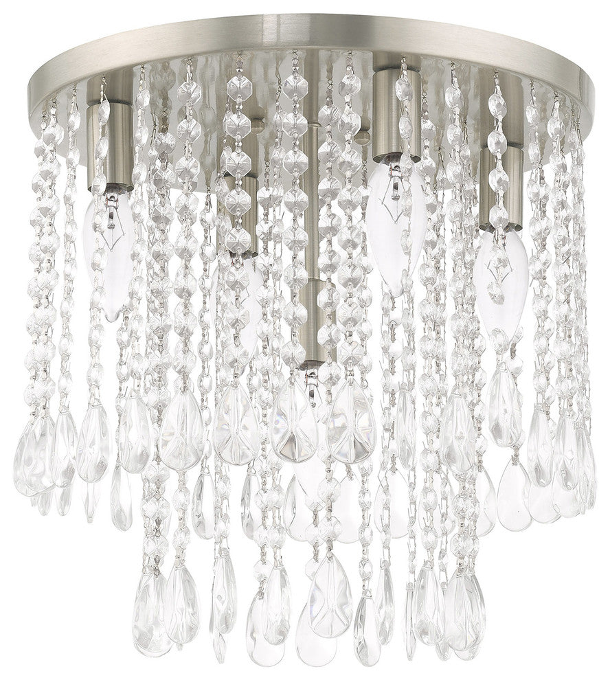 Livex Lighting Brushed Nickel 4 + 1-Light Ceiling Mount
