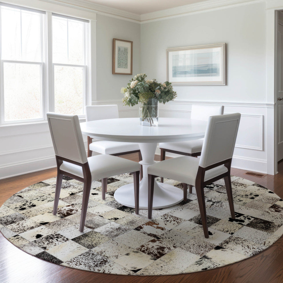 Addison Premium Washable Mayfield AMF105 Black 8' x 8' Round Rug
