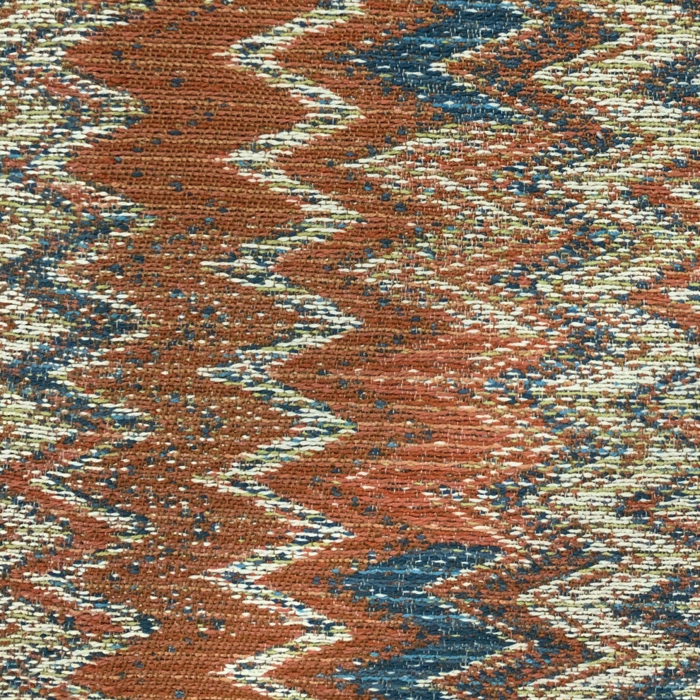 Plutus Multi-Color Wave Chevron Luxury Throw Pillow, 16"x16"