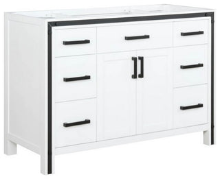 Ziva Transitional White 48" Vanity Cabinet Only