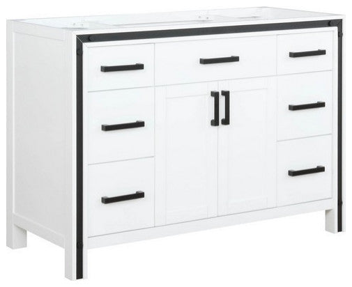 Ziva Transitional White 48" Vanity Cabinet Only