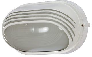 1-Light 10" Oval Hood Bulk Head in Semi Gloss white