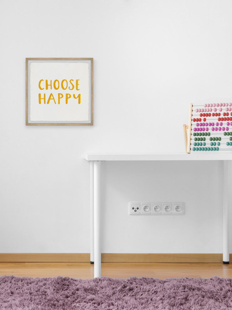 "Choose Happy II" Framed Painting Print, 32x32