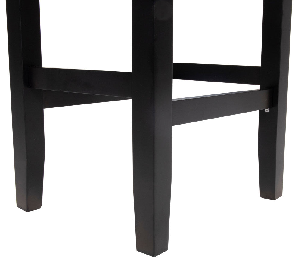 GDF Studio Ralph Off-White Leather Backless Counter Stool, Set of 2