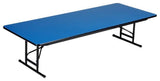 Correll 17-27" Adjustable Height Heavy Duty Blow-Molded Folding Table in Blue