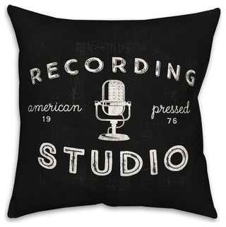 Black Recording Studio 18x18 Indoor/Outdoor Pillow