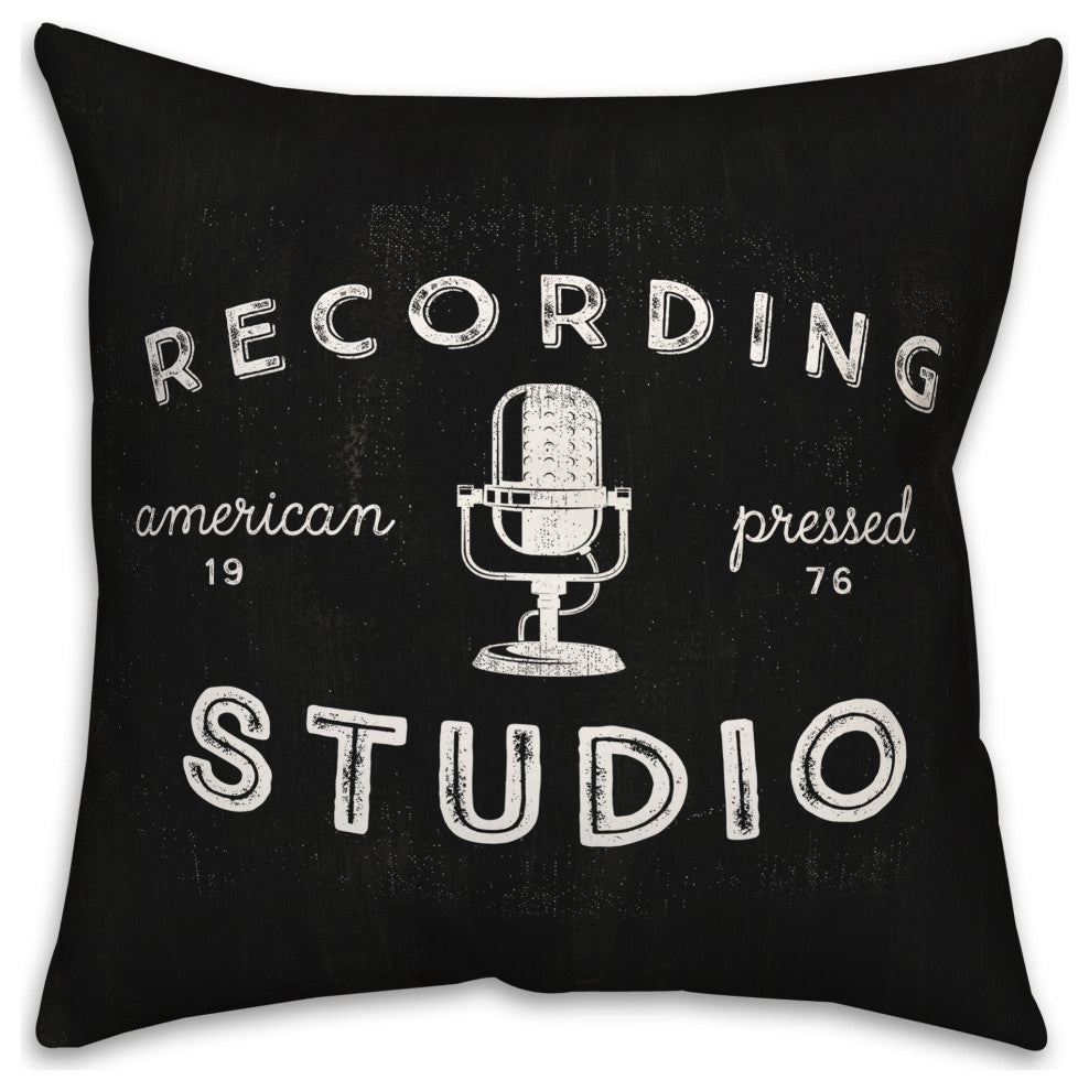 Black Recording Studio 18x18 Indoor/Outdoor Pillow